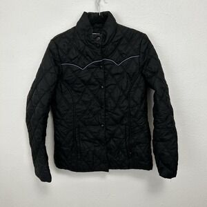 Roper Size M Western Quilted Poly Filled Jacket Puffer Black Outerwear Cowgirl